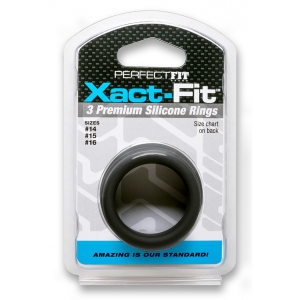 Lot 3 Cockrings Silicone XACT-FIT S-M
