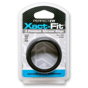 Lot 3 Cockrings Silicone XACT-FIT L-XL