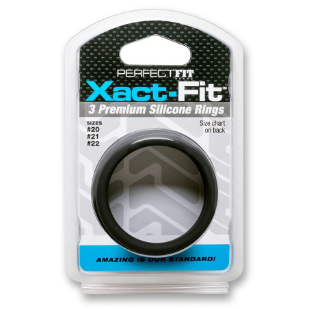 Lot 3 Cockrings Silicone XACT-FIT L-XL