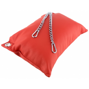 Coussin en cuir 20 x 25cm + Chaînes Rouge