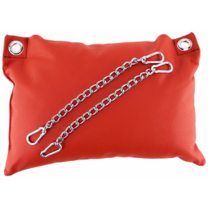 Coussin en cuir 20 x 25cm + Chaînes Rouge