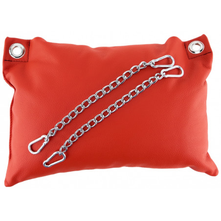 Coussin en cuir 20 x 25cm + Chaînes Rouge