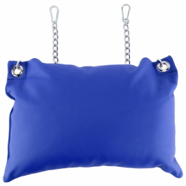 Coussin en cuir 20 x 25cm + Chaînes Bleu