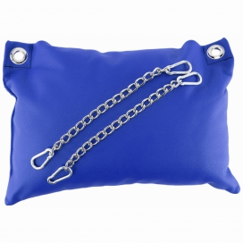 Coussin en cuir 20 x 25cm + Chaînes Bleu 2