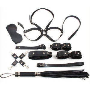 Coffret Bondage SM OBEDIENCE 10 Pièces Noir