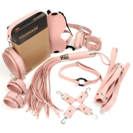 Coffret Bondage SM OBEDIENCE 10 Pièces Rose