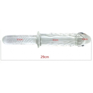 Gode Poignée en verre ICE KING 16.5 x 5.2cm