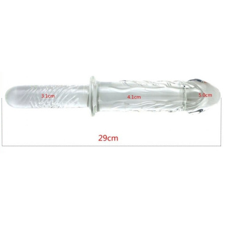 Gode Poignée en verre ICE KING 16.5 x 5.2cm