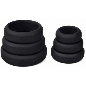 Lot de 6 cockrings Silicone HYPERION Noir