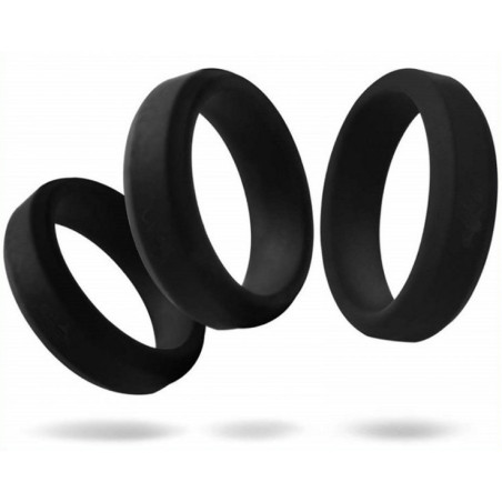 Lot de 6 cockrings Silicone HYPERION Noir