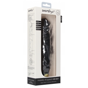 Gode vibrant REALISTIC 20 x 5cm Noir