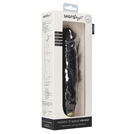 Gode vibrant REALISTIC 20 x 5cm Noir