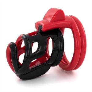 Cage de chasteté COCK CUFF 7.5 x 3 cm Rouge-Noir