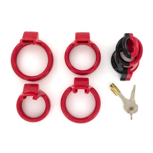 Cage de chasteté COCK CUFF 7.5 x 3 cm Rouge-Noir