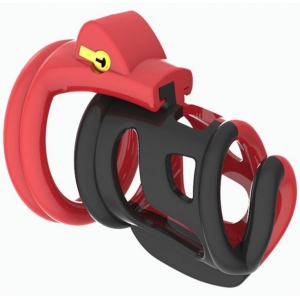 Cage de chasteté COCK CUFF 7.5 x 3 cm Rouge-Noir