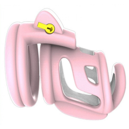 Cage de chasteté COCK CUFF 7.5 x 3 cm Rose-Blanc