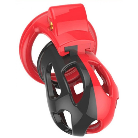 Cage de chasteté JOKER 7.5 x 3cm Rouge-Noir