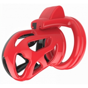 Cage de chasteté JOKER 7.5 x 3cm Rouge-Noir
