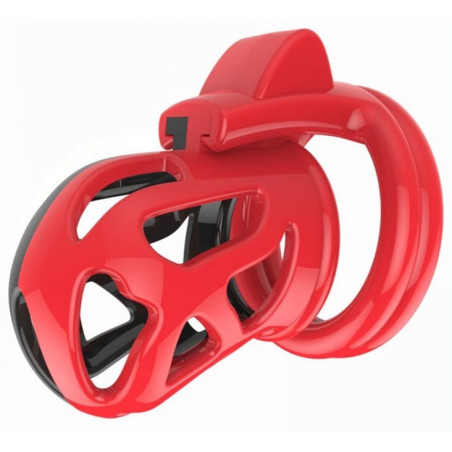 Cage de chasteté JOKER 7.5 x 3cm Rouge-Noir