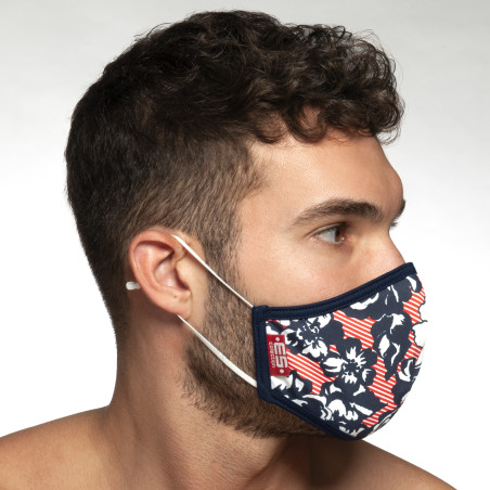 Masque en tissu Flowery Blanc
