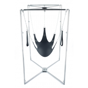 Kit Sling Cuir 5 Points Noir Armature Grise