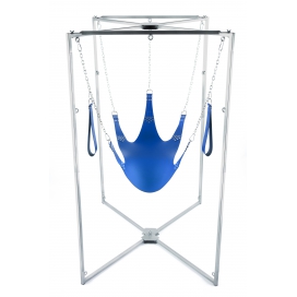 Kit Sling Cuir 5 Points Bleu Armature Grise