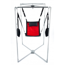 Kit Sling Tissu Carré Rouge-Noir Armature Grise