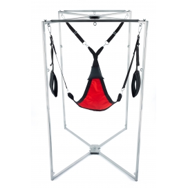 Kit Sling Tissu Triangle Rouge-Noir Armature Grise 2