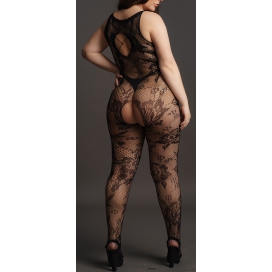 Combinaison ouverte Grande Taille Flora - Noir 2