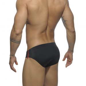 Slip de bain Sides Zipper Noir