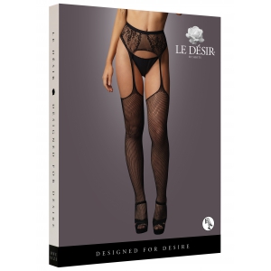 Collant effet porte-jarretelles Maëlys - Noir