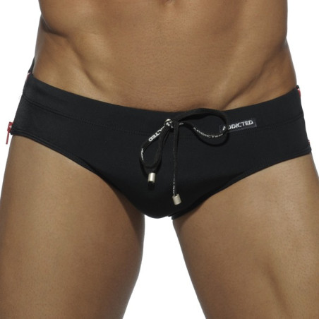 Slip de bain Sides Zipper Noir