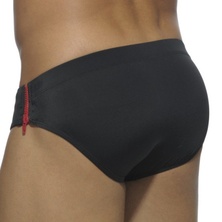 Slip de bain Sides Zipper Noir