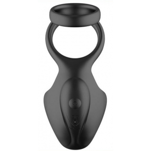 Cockring vibrant DOUBLE DELIGHT Noir