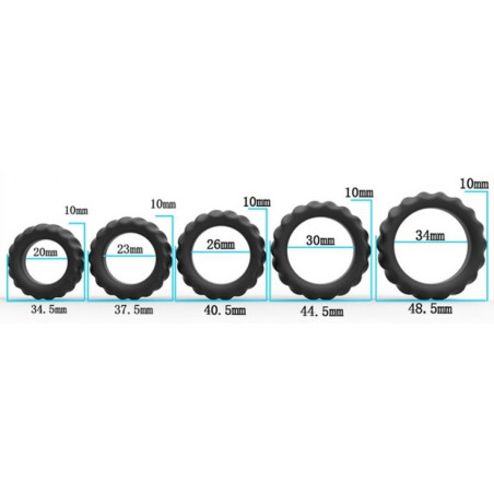 Lot de 5 Cockrings en silicone ENHANCE RINGS