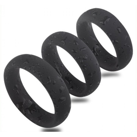 Kit de 3 Cockrings en silicone THICK SET