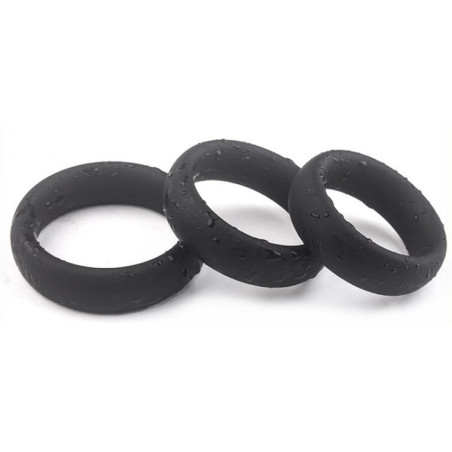 Kit de 3 Cockrings en silicone THICK SET
