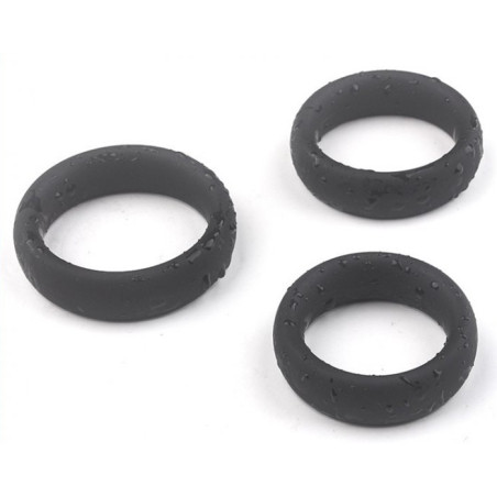 Kit de 3 Cockrings en silicone THICK SET