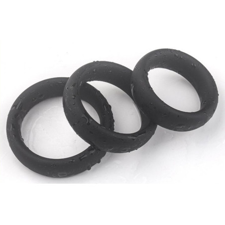 Kit de 3 Cockrings en silicone THICK SET