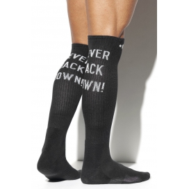 Chaussettes hautes NEVER BACK DOWN Noires 2