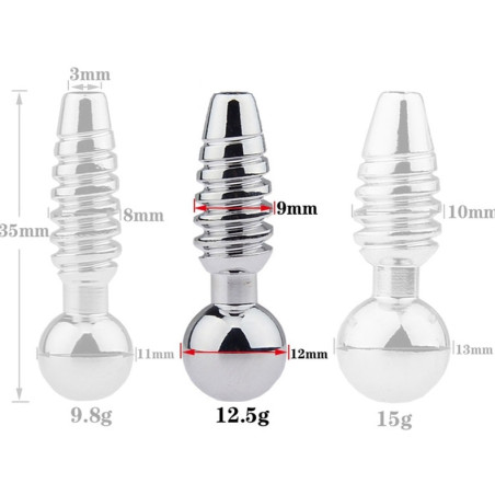 Plug pénis percé SCREW M 2.5cm | Diamètre 9mm