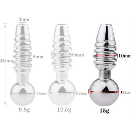 Plug pénis percé SCREW L 2.5cm | Diamètre 10mm