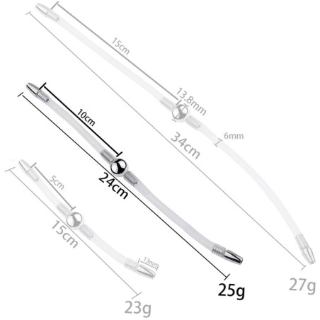Double Tige d'urètre flexible FLEXI DUO 24cm | Diamètre 8mm