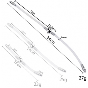 Double Tige d'urètre flexible FLEXI DUO 34cm | Diamètre 8mm