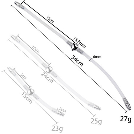Double Tige d'urètre flexible FLEXI DUO 34cm | Diamètre 8mm