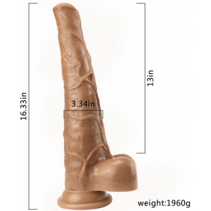 Gode STUDHORSE 32 x 8cm Marron