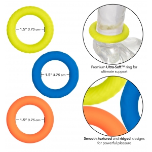 Lot de 3 Cockrings Silicone LINK UP Climax 38mm