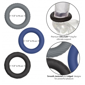 Lot de 3 Cockrings Silicone LINK UP Extrême 38mm