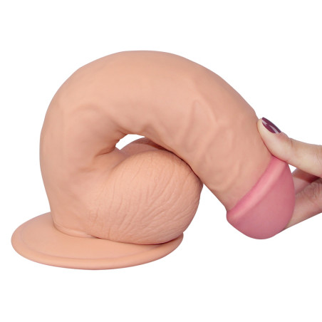 Gode réaliste Soft Theo de 16 cm en couleur chair