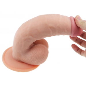 Gode réaliste Soft Theo de 16 cm en couleur chair